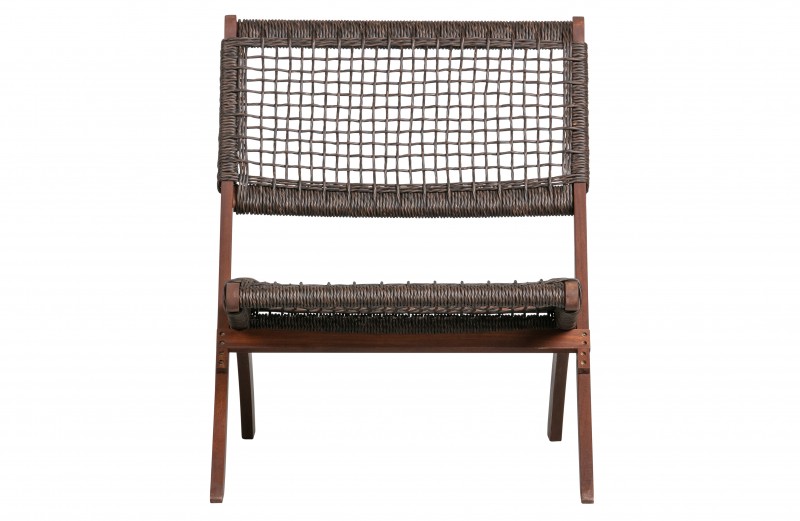 FOLDING WEAVE EUCALYPTUS WOOD CHAIR OUTDOOR    - CHAIRS, STOOLS